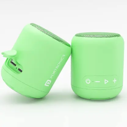 Portronics SoundDrum 1 12W TWS Portable Bluetooth 5.3 Speaker with Powerful Bass, Type C Charging Cable Included(Green)