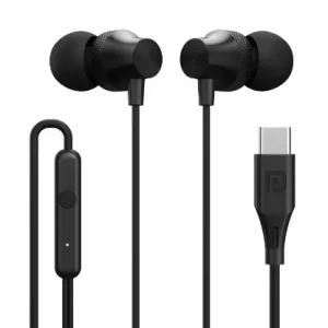 Portronics Conch Beat C in Ear Wired Earphones with Mic, Type C Audio Jack, 10mm Driver, 1.2m TPE Anti Tangle Wire