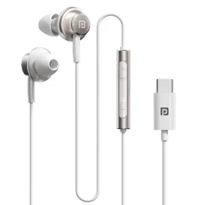Portronics Conch Sigma C in Ear Type C Wired Earphones with in Line HD Mic, Powerful Audio, 14.2mm Driver, Unique Earbuds Design, Metal Alloy Material, in line Controls, Wide Compatibility(White)