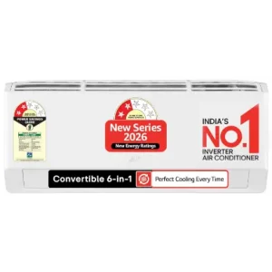 LG Essential Series, 0.8 Ton 2 Star, Smart Inverter Split AC AS-Q11KNVE, White