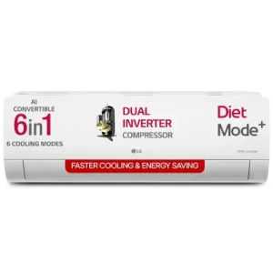 LG 1.5 Ton 3 Star DUAL Inverter Split AC (Copper, AI Convertible US-Q18TNXE, White)