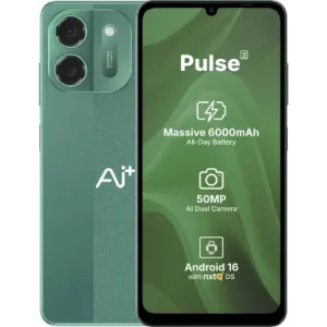 AI+ Pulse 2, 6.745 inch HD+ Display, 4GB RAM, 64GB Storage, Android 16, Unisoc T7250 Octa Core, 50MP Camera, 6000mAh Battery (Green)