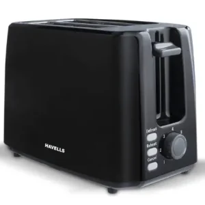 Havells Crisp Plus Pop-Up Toaster | 2 Slices | 750 Watts | 7 Heat Settings | Reheat,Defrost & Cancel Functions | Auto Bread Centering | Cool Touch | Crumb Tray for Easy Cleaning | 2Yr Warranty | Black