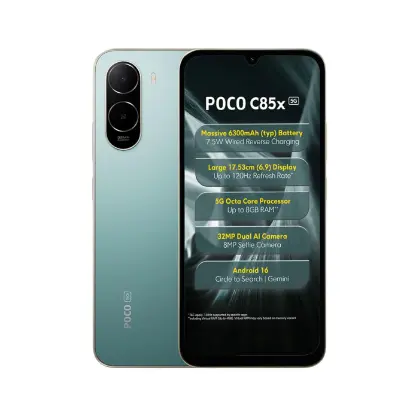 Poco C85X 5G Smartphone, Emerald Green, 4GB RAM, 64GB Storage