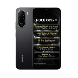 POCO C85x 5G Smartphone, Elite Black, 64GB Storage, 4GB RAM