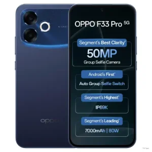 Oppo F33 Pro 5G Smartphone (8GB RAM, 128GB Storage, Starry Blue)