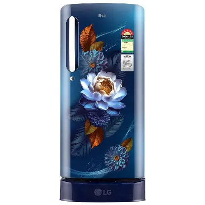 LG 185 L, 5 Star, Smart Inverter, Direct Cool Single Door Refrigerator (GLD1956ZABW, Blue Waterlilly, Base stand with Drawer) - Image 3