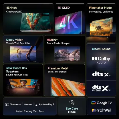 Xiaomi 108 cm (43 Inches) X Pro Series QLED 4K Ultra HD Smart Google TV L43MB-APIN - Image 2