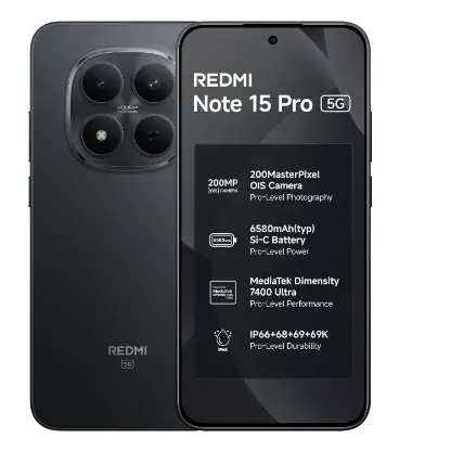 REDMI Note 15 Pro 5G (Carbon Black, 8GB+128GB)