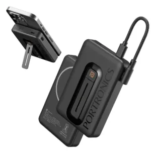 Portronics Revvo 15W Wireless Max Output | 22.5W Wired Output | 22.5W Wired Output | MagSafe Mobile Stand