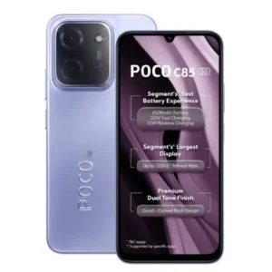 POCO C85 5G 128 GB, 6 GB RAM, Purple, Mobile Phone