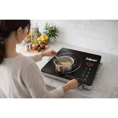 Jaipan 2000 W Infrared Cooktop Jog Dial, Touch Panel (Black, Silver, Infrared Cooktop 2000W) - Image 2