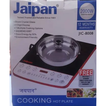 Jaipan 2000 W Induction Cooktop Push Button (Black, JIC-8008) - Image 2