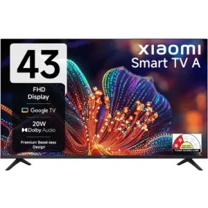 XIAOMI A Series 108 cm (43 inch) Full HD LED Smart Google TV with 200+ Free Channels | HDR 10 | Dolby Audio | Premium Metal Bezel-less Design | DTS X | DTS Virtual: X | Mi TV (L43MB-AFIN)